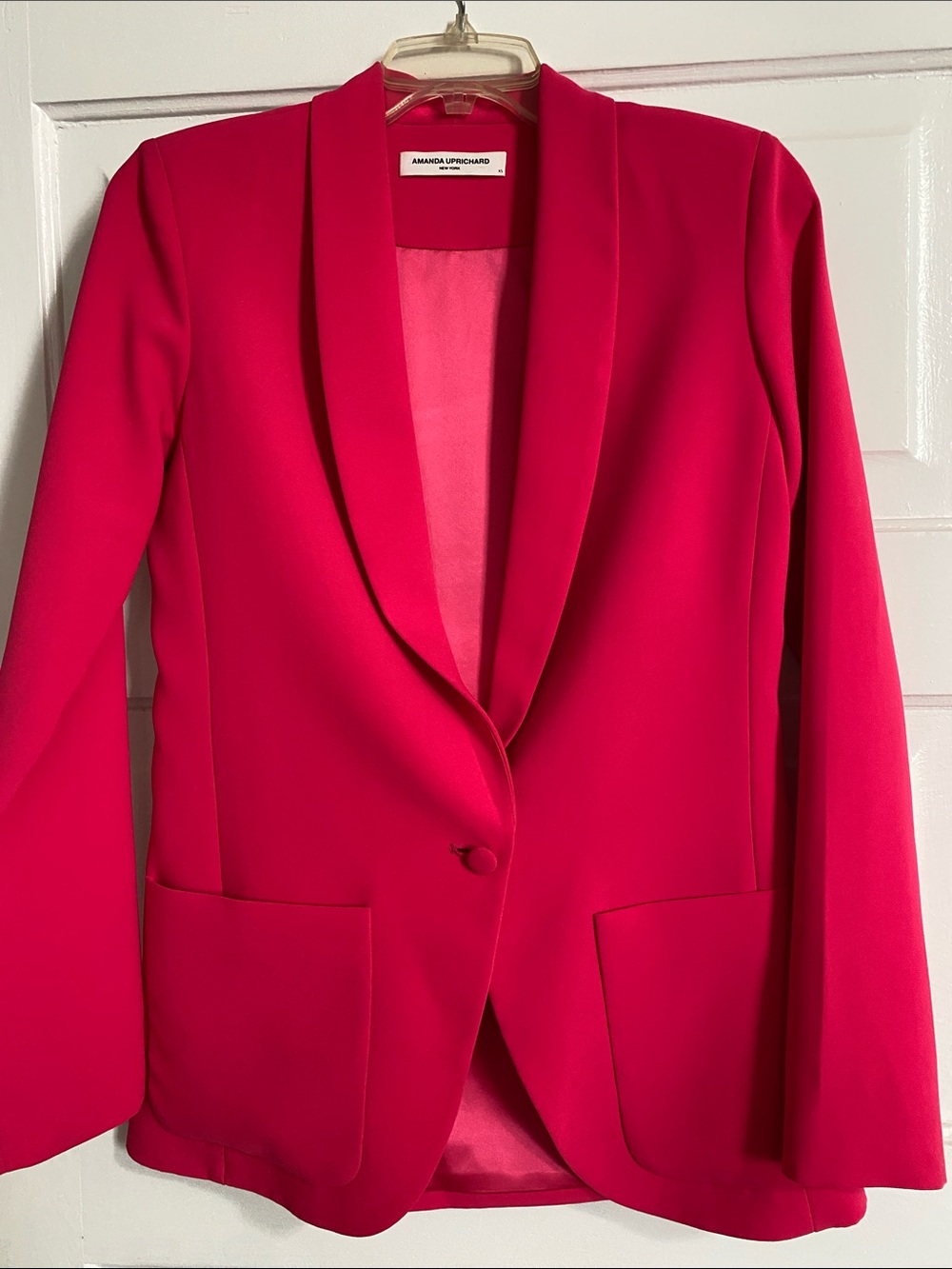 Amanda Uprichard Shawl Collar Pink Single-Button Blazer